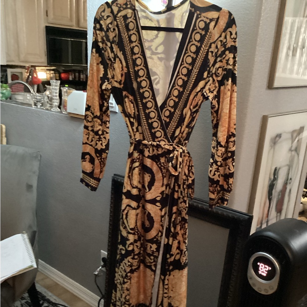 Beautiful Wrap Dress or House Gown - size L
